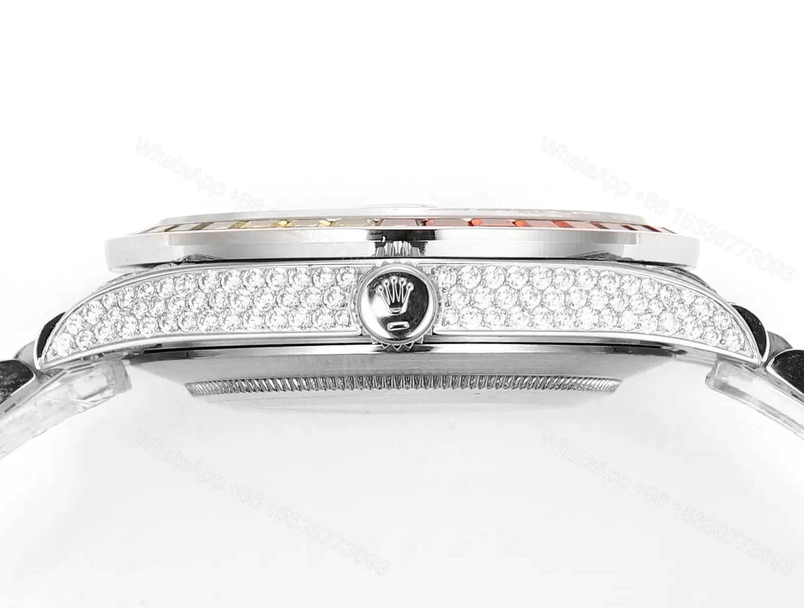 View 5 of Spectacular arabic rainbow datejust replica 41MM Iced Out Edition RG-DJ41-ARABIC-RAINBOW-SILVER