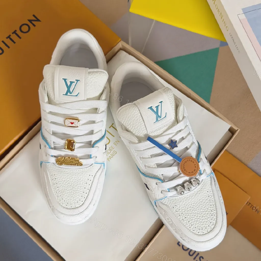 View 9 of Premium White Leather High-Tops with Textured Accents