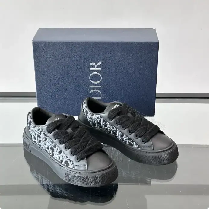 View 2 of DIOR B33 SPIN SNEAKERS – LIMITED AND NUMBERED EDITION BLACK SMOOTH CALFSKIN – CD207