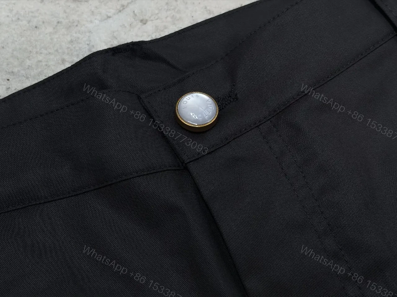 View 7 of Black Nylon Cargo Shorts Louis Vuitton Style Utility Pockets Shortage Key Feature