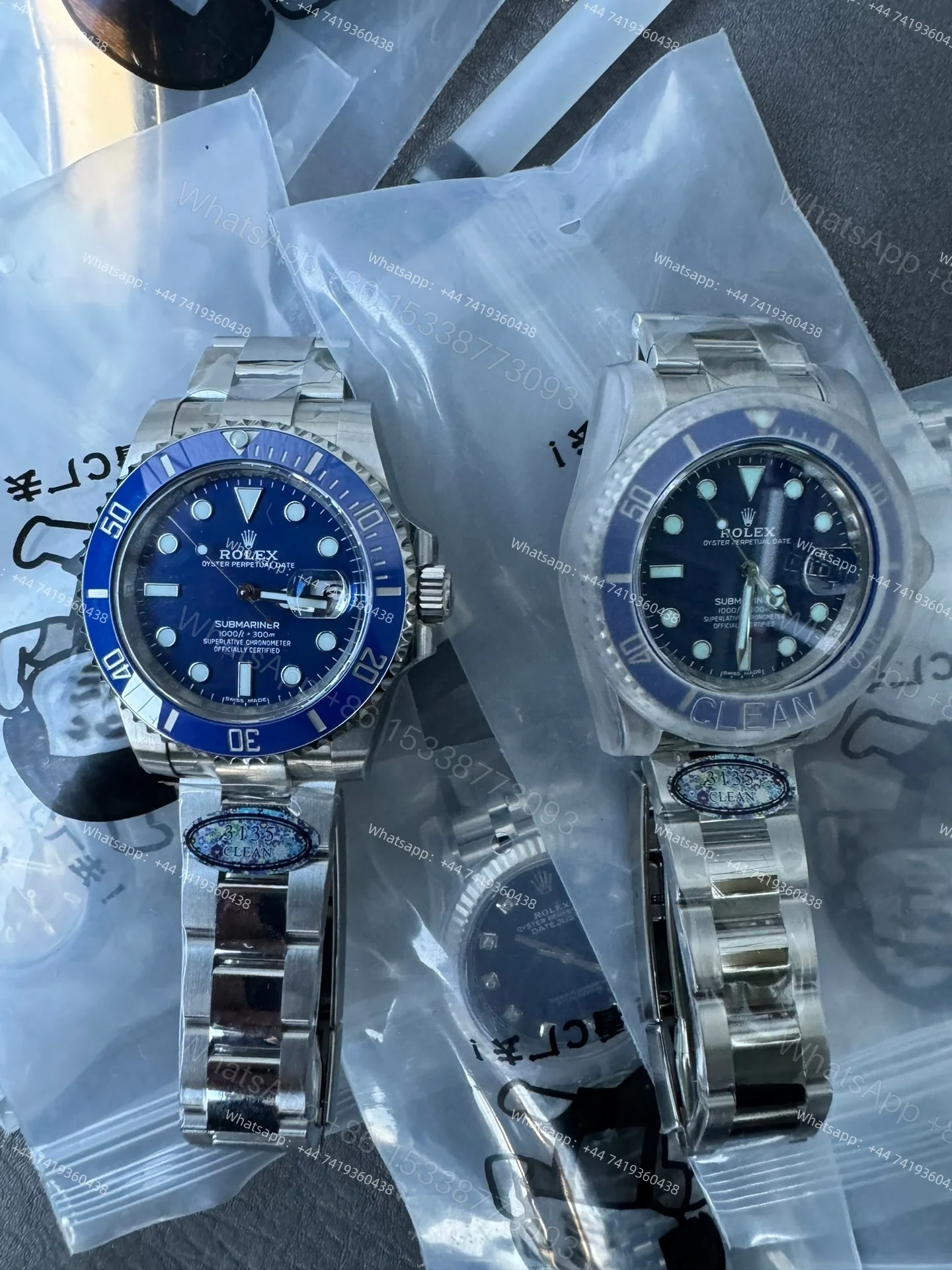 View 3 of Rolex Super Clone Watches 1:1 Smurf Submariner 116619LB VS3135 Movement 40mm