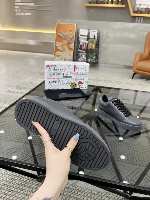 View 3 of Chic Gray Leather Sneakers â€“ Luxury Everyday Comfort
