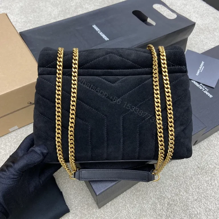 View 2 of Chic Velvet Shoulder Bag with Gold Hardware