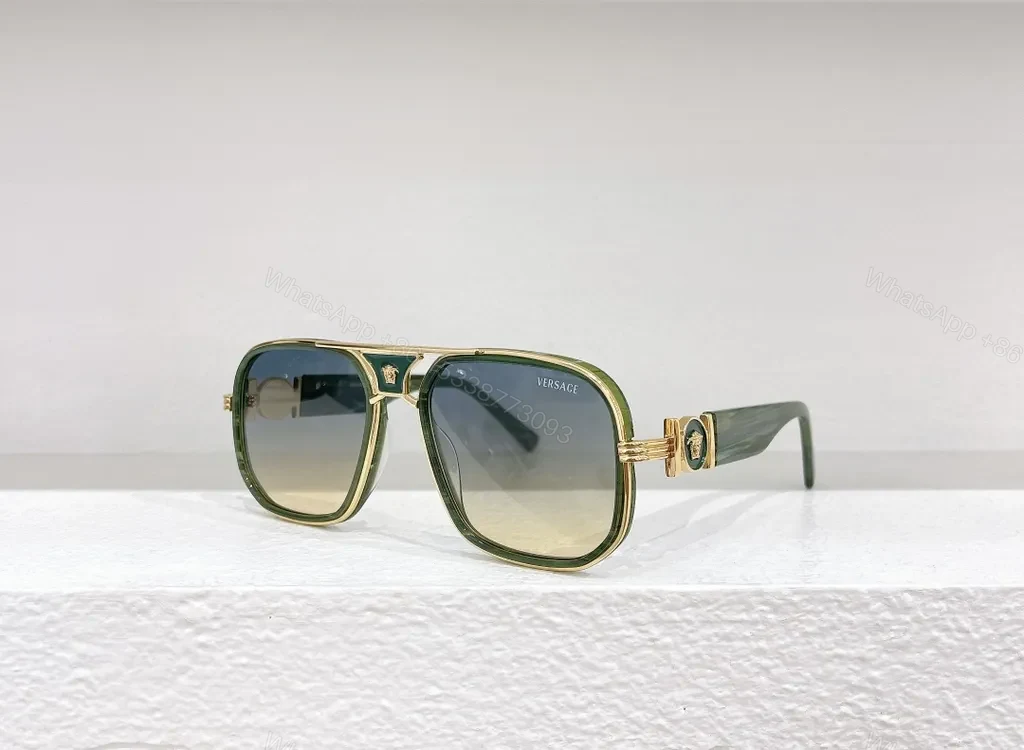 View 9 of Gold-Tone Frame Designer Sunglasses with UV400 Protection - Unisex