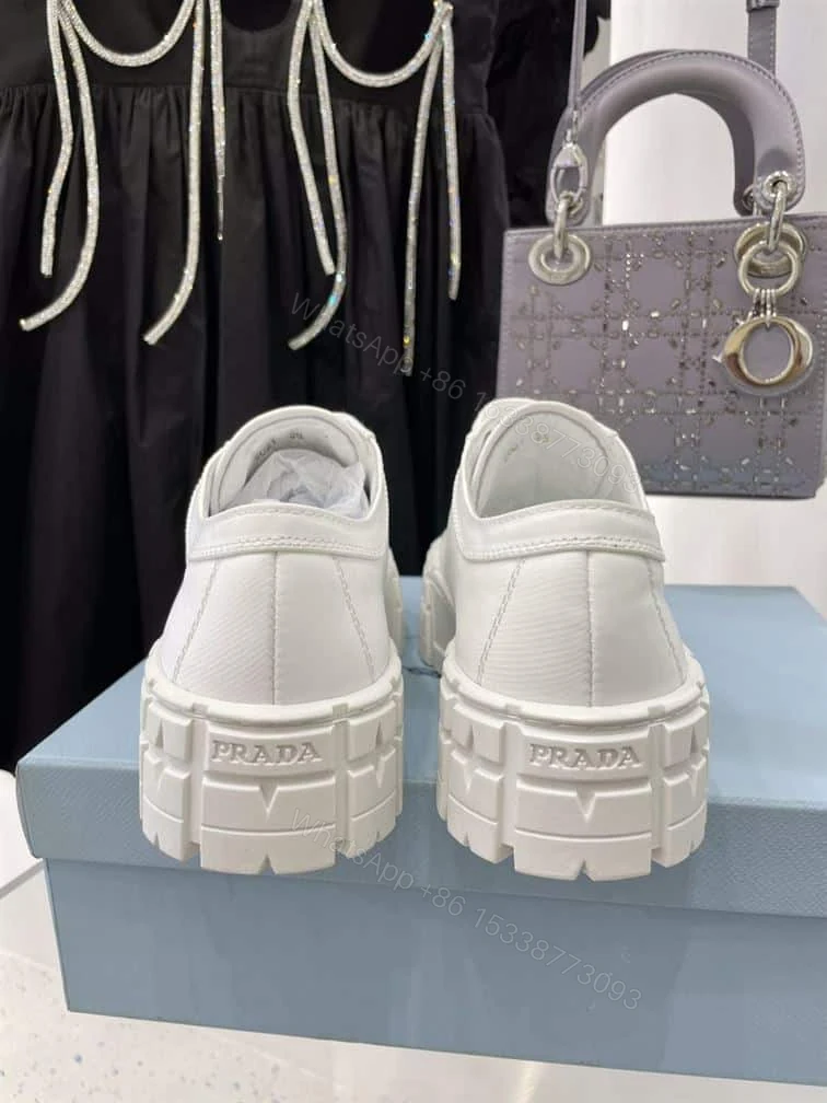 View 9 of PRADA DOUBLE WHEEL RE-NYLON GABARDINE SNEAKERS WHITE – PRD083
