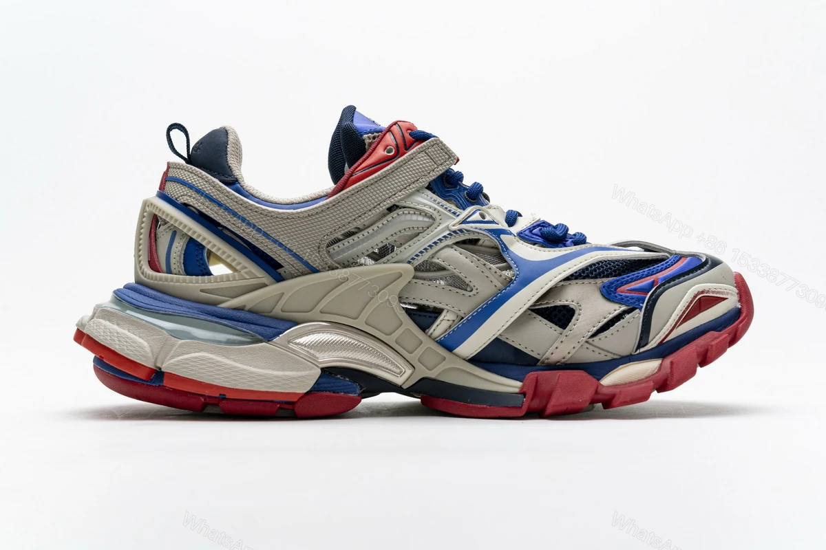 View 2 of Balenciaga Track 2 Sneaker Beige Blue 570391 W2GN2 8570
