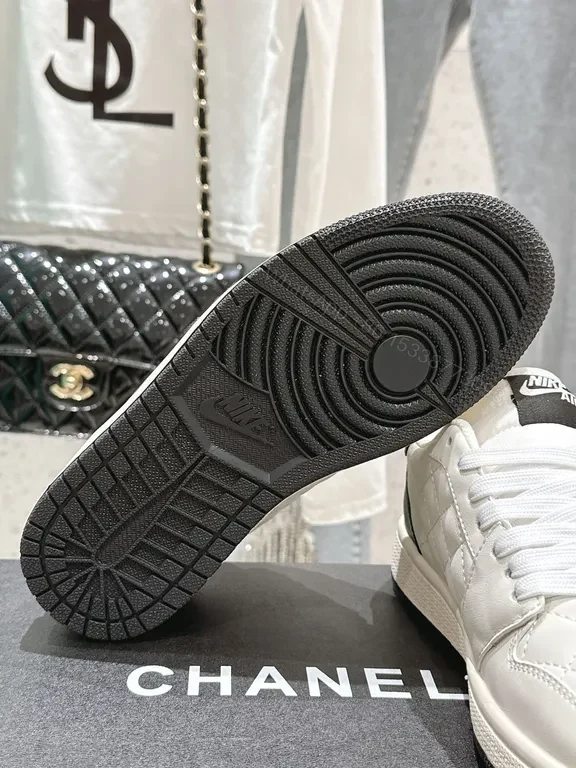 View 6 of White Quilted Leather Sneakers with Emblem - Elevated Comfort