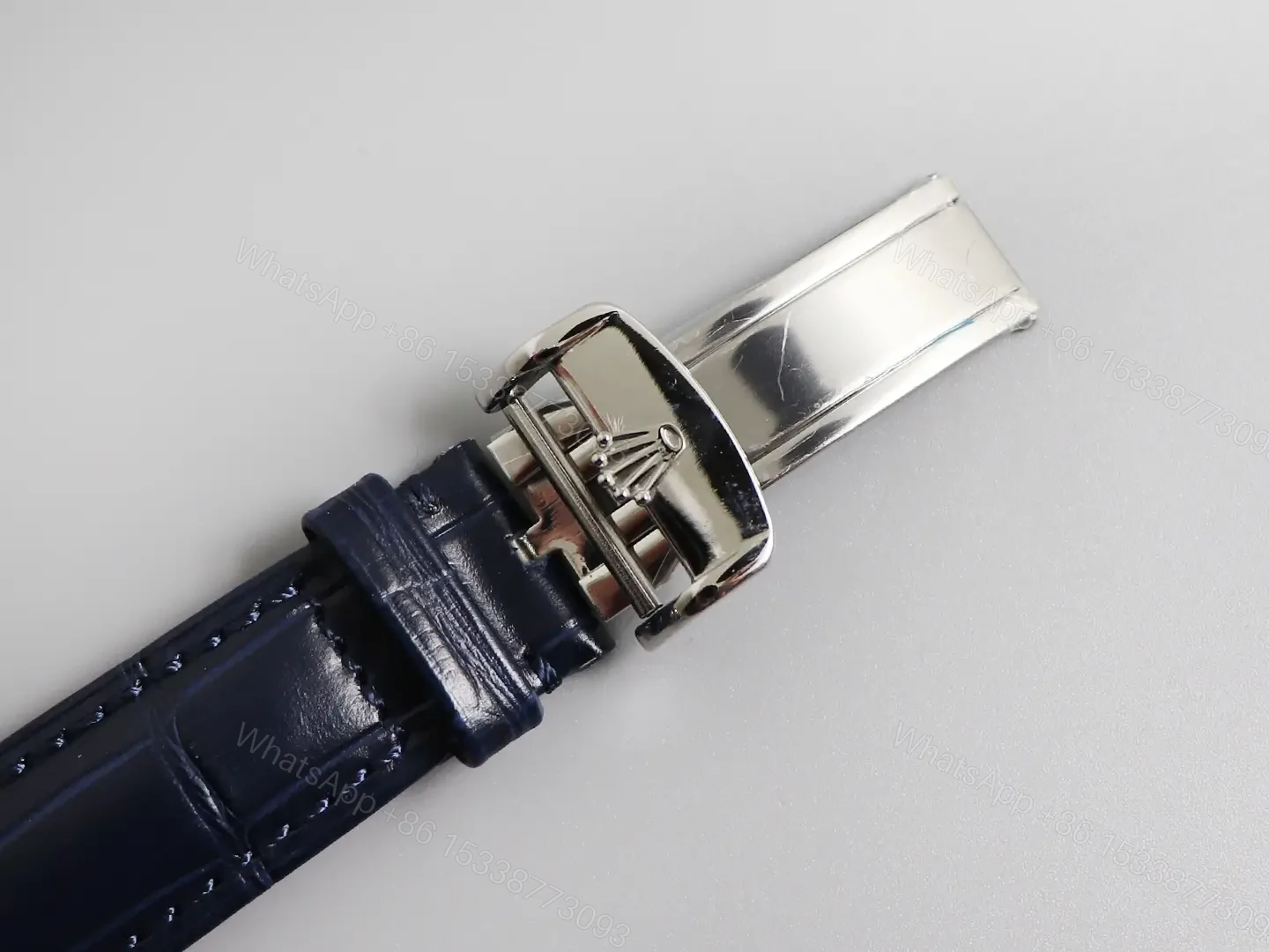 View 8 of Fake Rolex Day-Date Ice Blue Diamond Premium 128236-ROLEX-DD36-ICE-DIA ROLEX-DD36-ICE-DIA Leather Strap 36MM