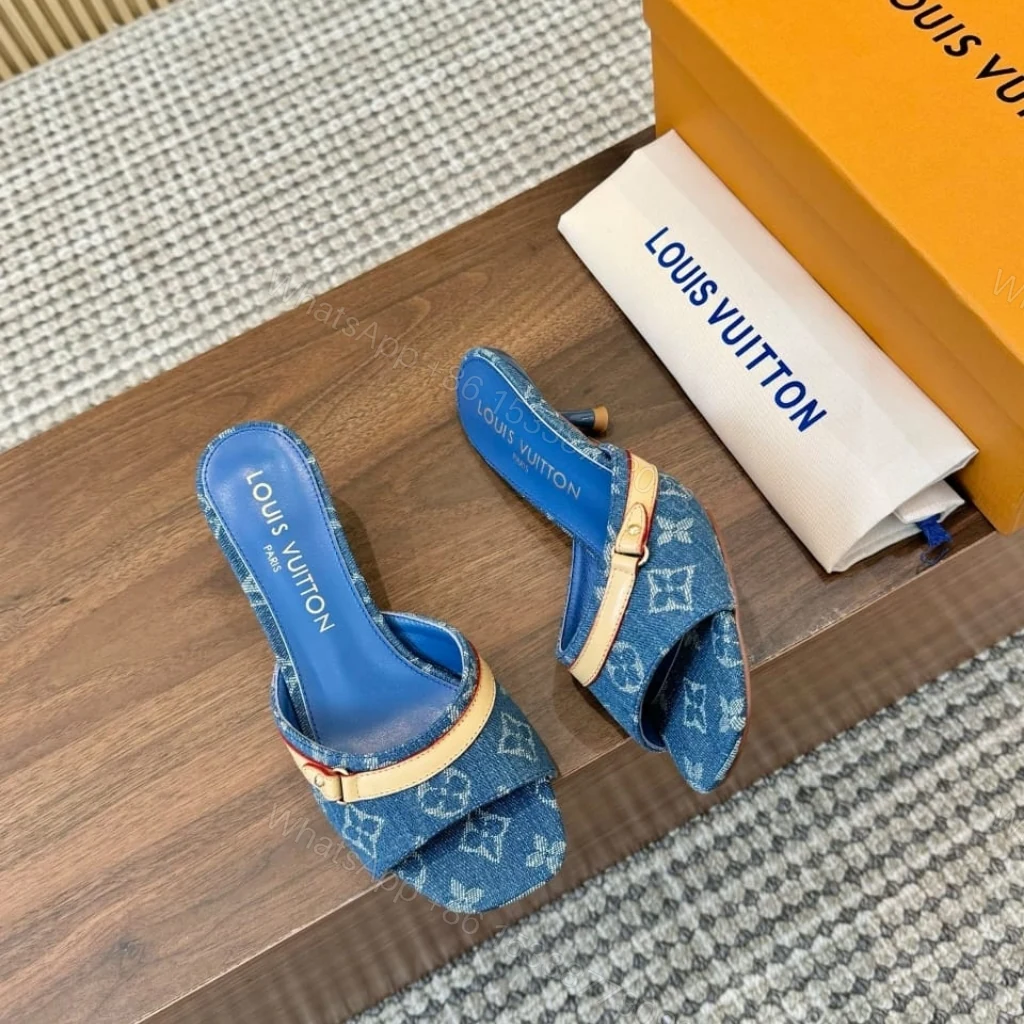 View 4 of Louis Vuitton 6AM Mule Denim Blue 1ADIEX