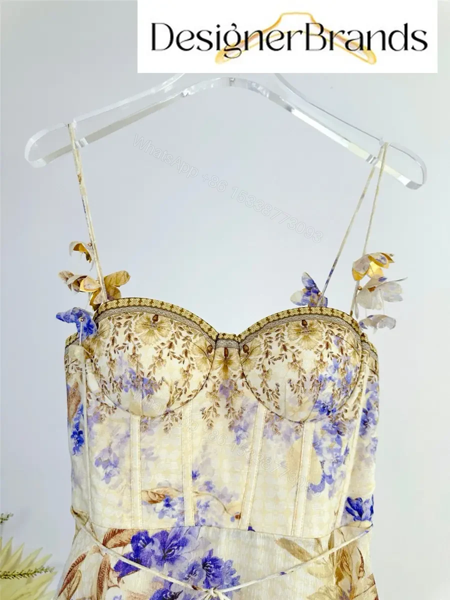 View 2 of Zimmermann Picnic Floral Linen-Silk Blend Slip Dress