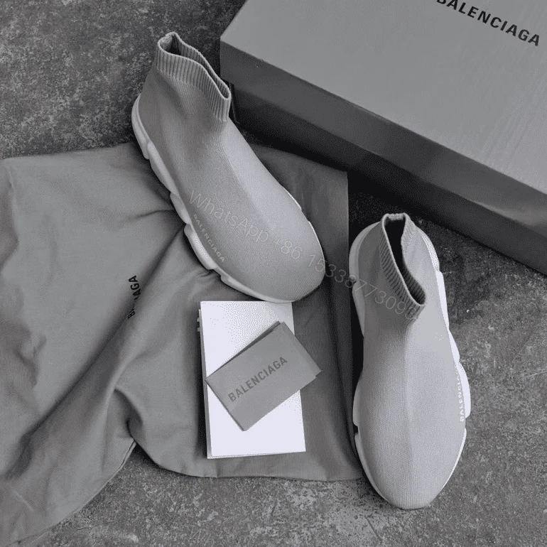 View 5 of BALENCIAGA SPEED TRAINER METALLIC SILVER NEON – BB19