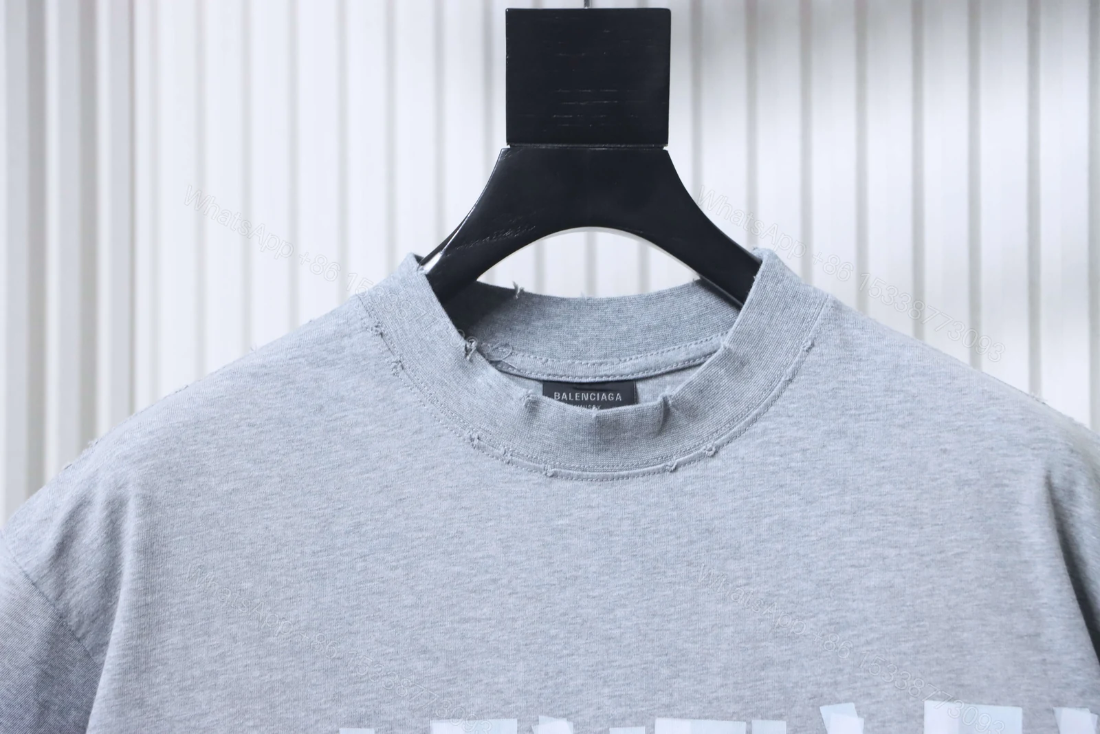 View 2 of Balenciaga Clothes 25SS American Paper Tape Short-Sleeve T-Shirt grey