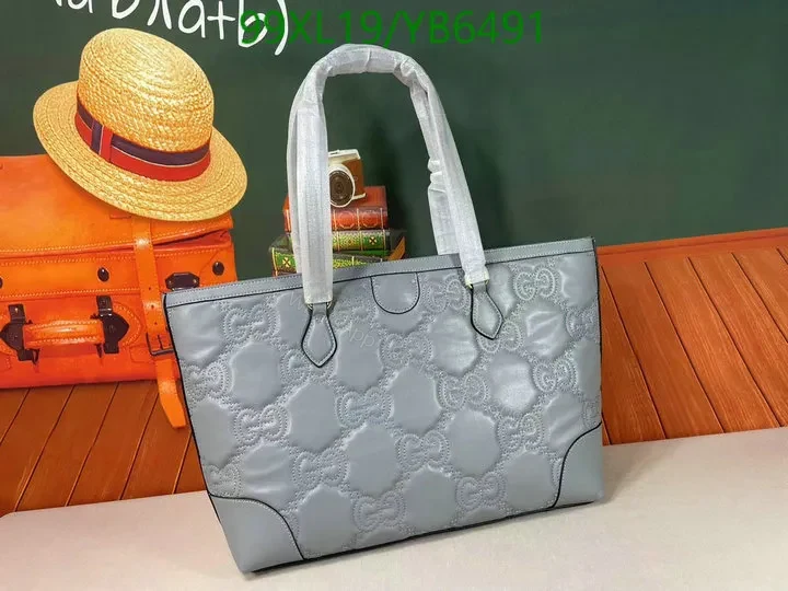 View 3 of Elegant Gucci GG Quilted Grey Matelassé Small Tote YP35VX