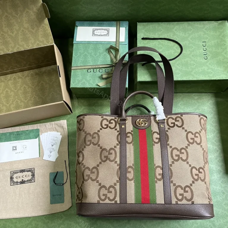G GG Tote: Classic Canvas + Leather, Web Stripe, Everyday Luxury — view 1