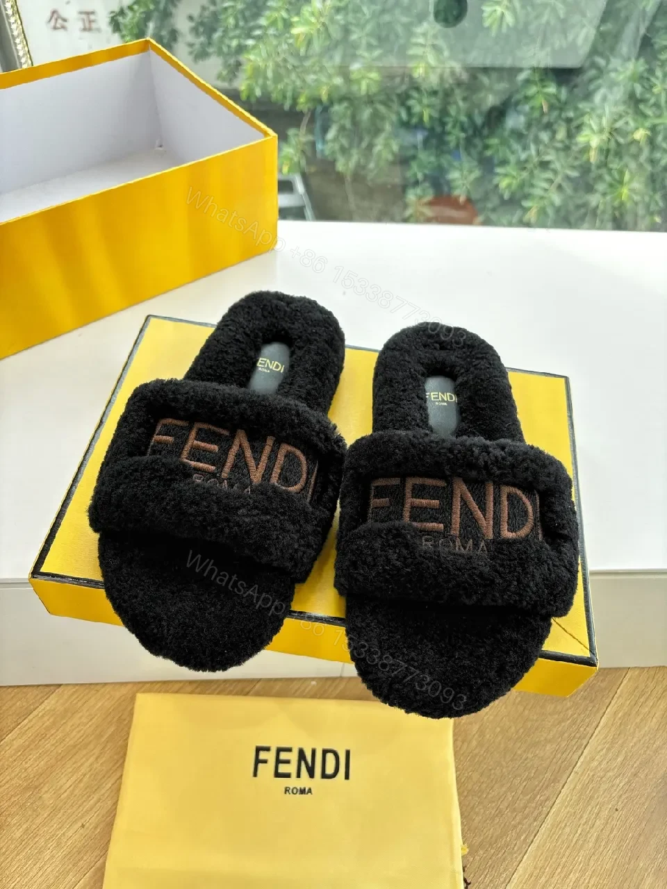View 2 of Soft Plush Texture Slides: Luxe Open-Toe Comfort