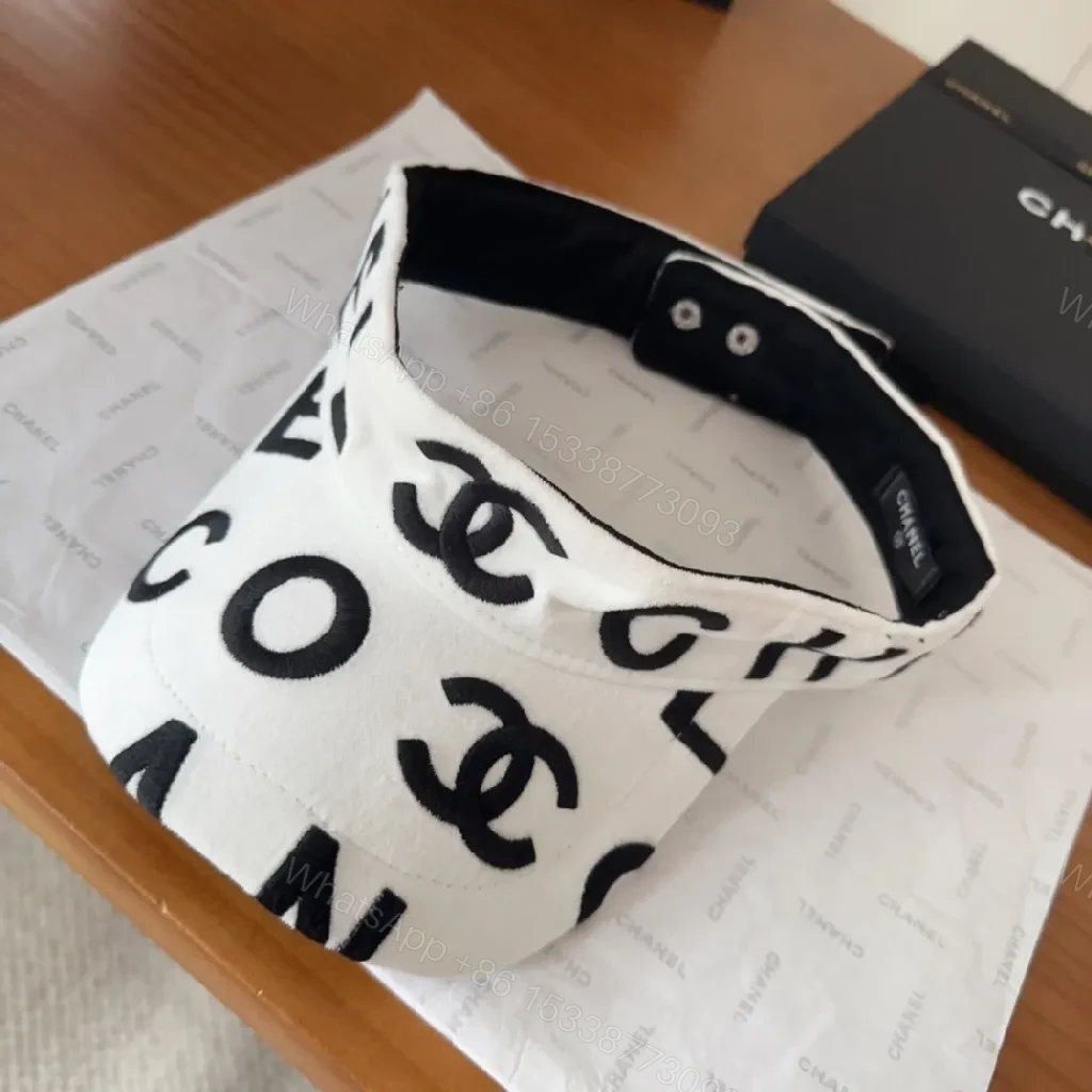 View 7 of Bold Monogram Visor: Luxe Black & White Streetwear Cap