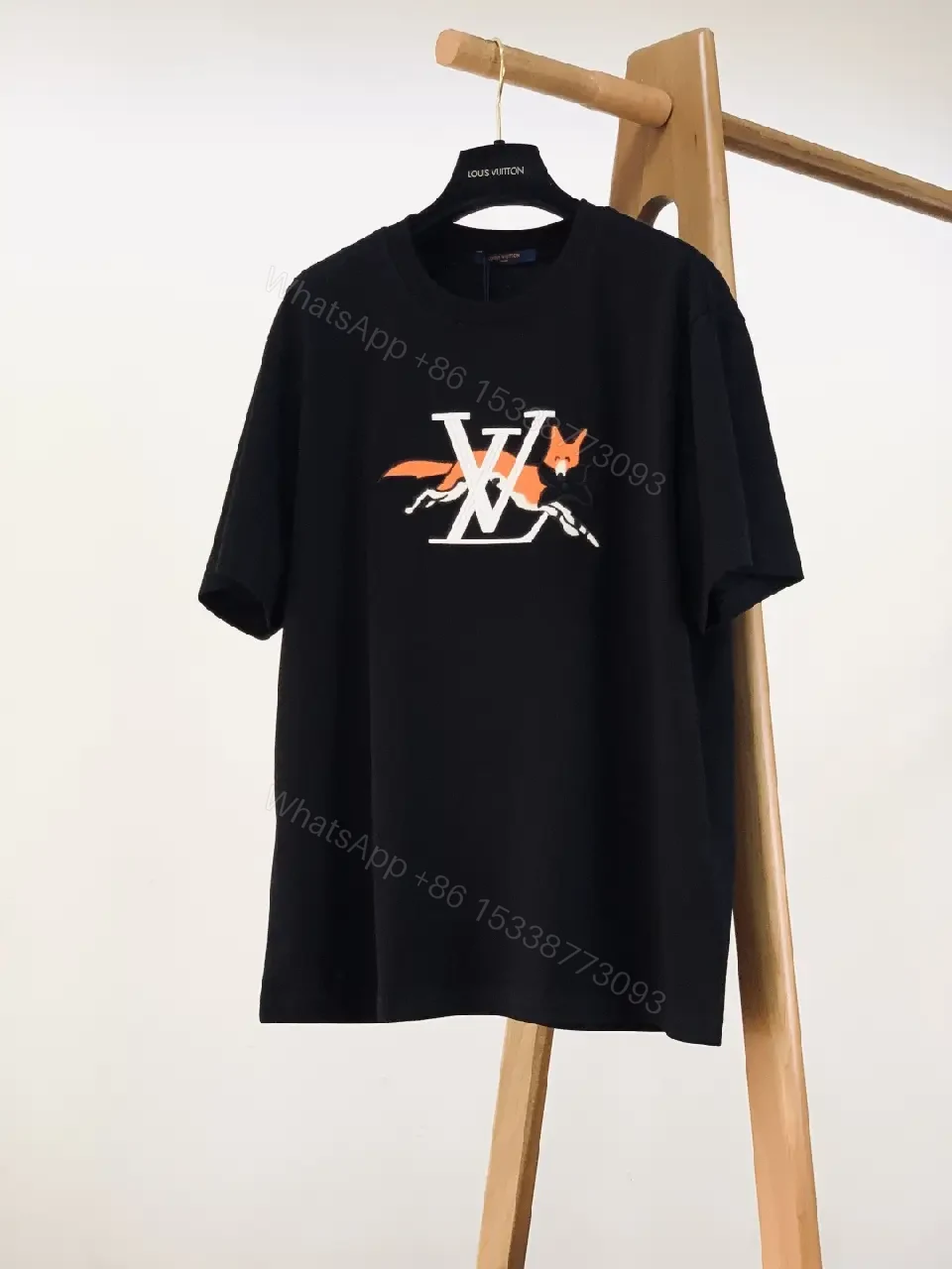 View 4 of Black Cotton Luxe Tee with Iconic Graphic