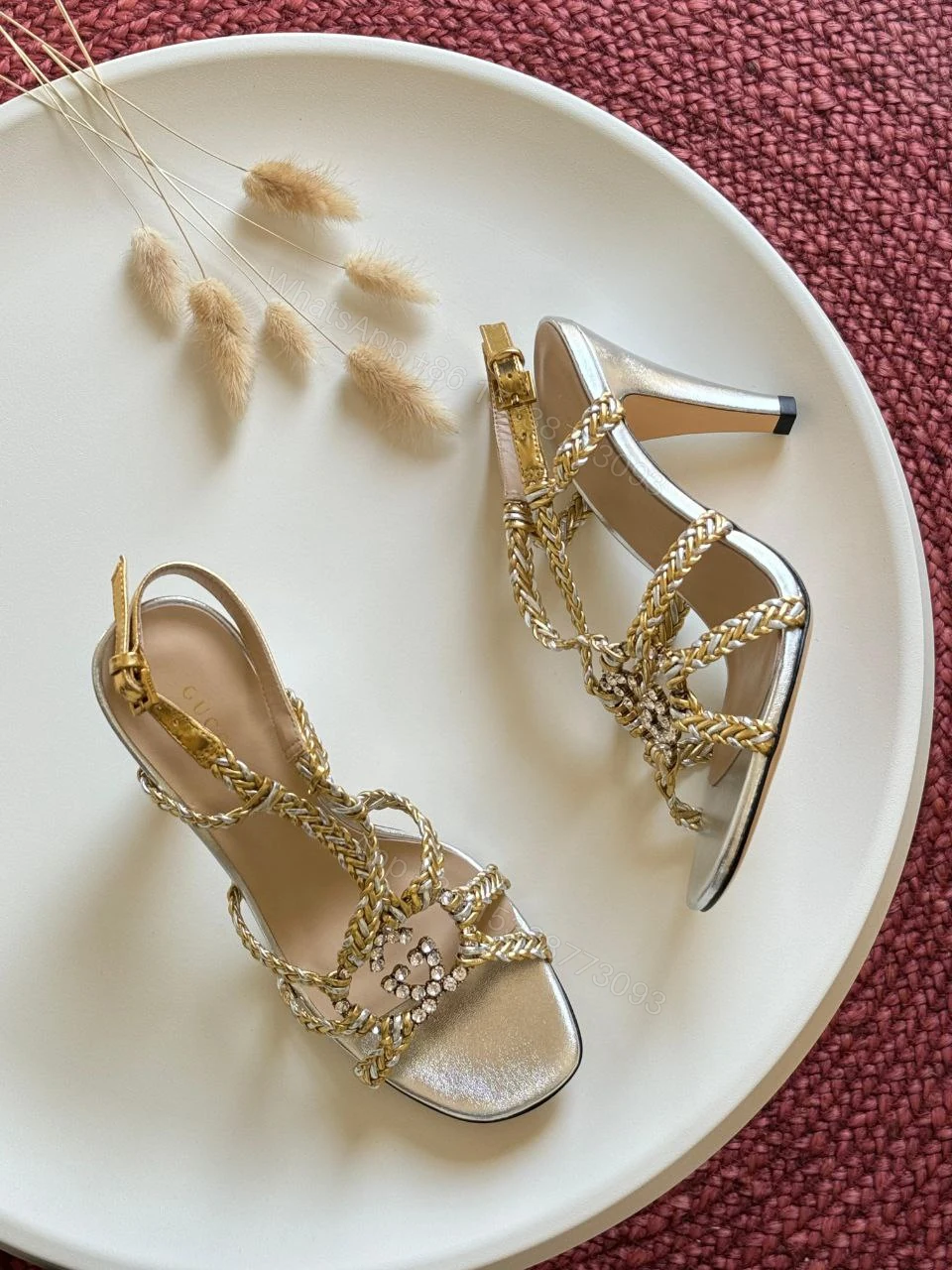 View 2 of Gucci Crystal Interlocking G sandals (Copy)