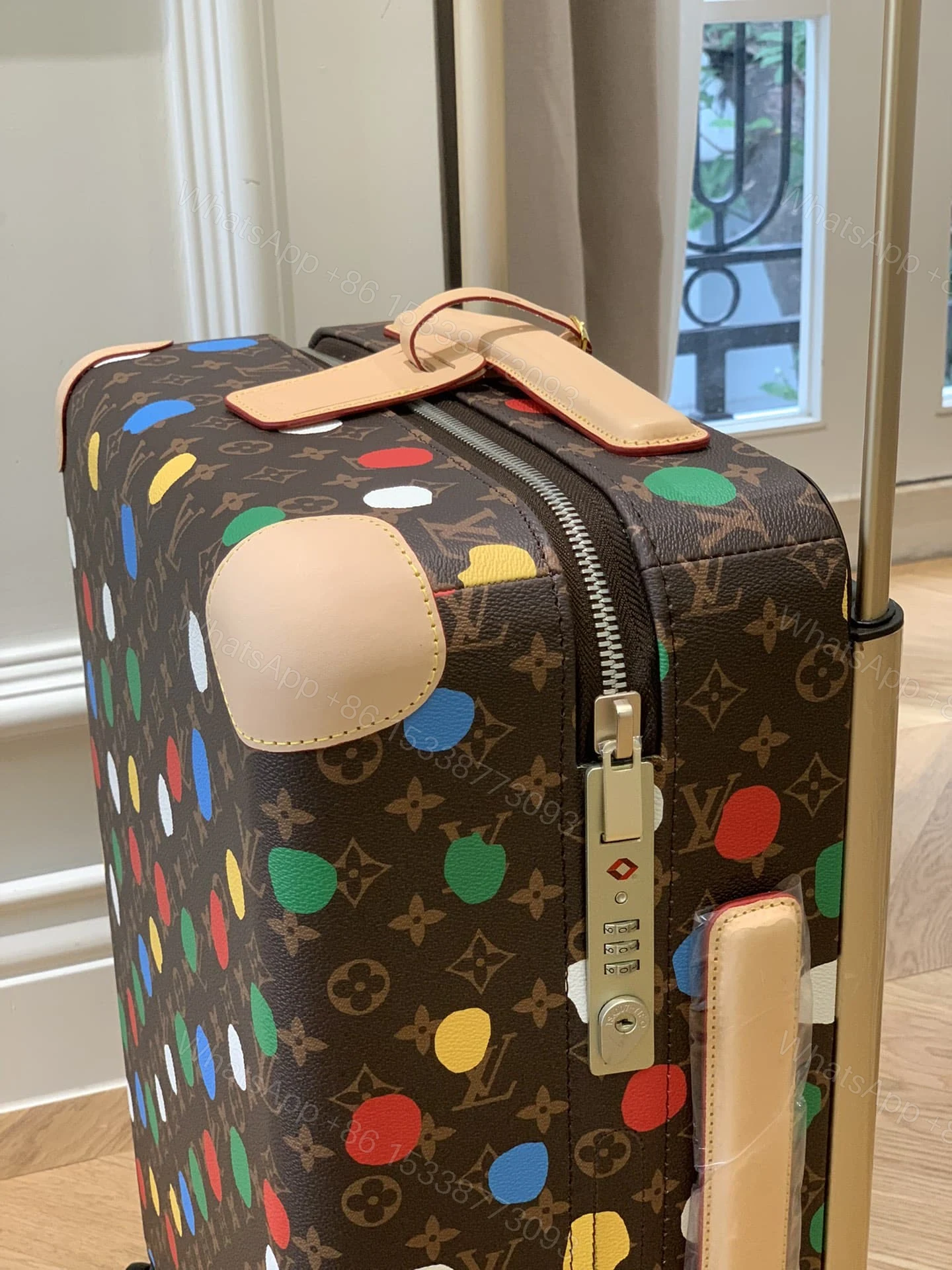 View 6 of Louis Vuitton X Yayoi Kusama Horizon 55 Suitcase Grained Leather Monogram Multicolor 55Cm M10118