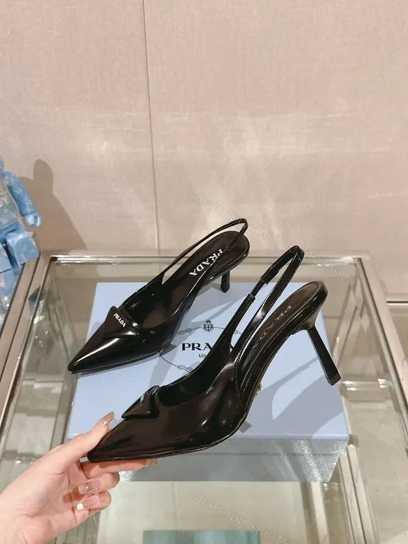 View 6 of Slim Leather Pump - Black - Minimalist Swing