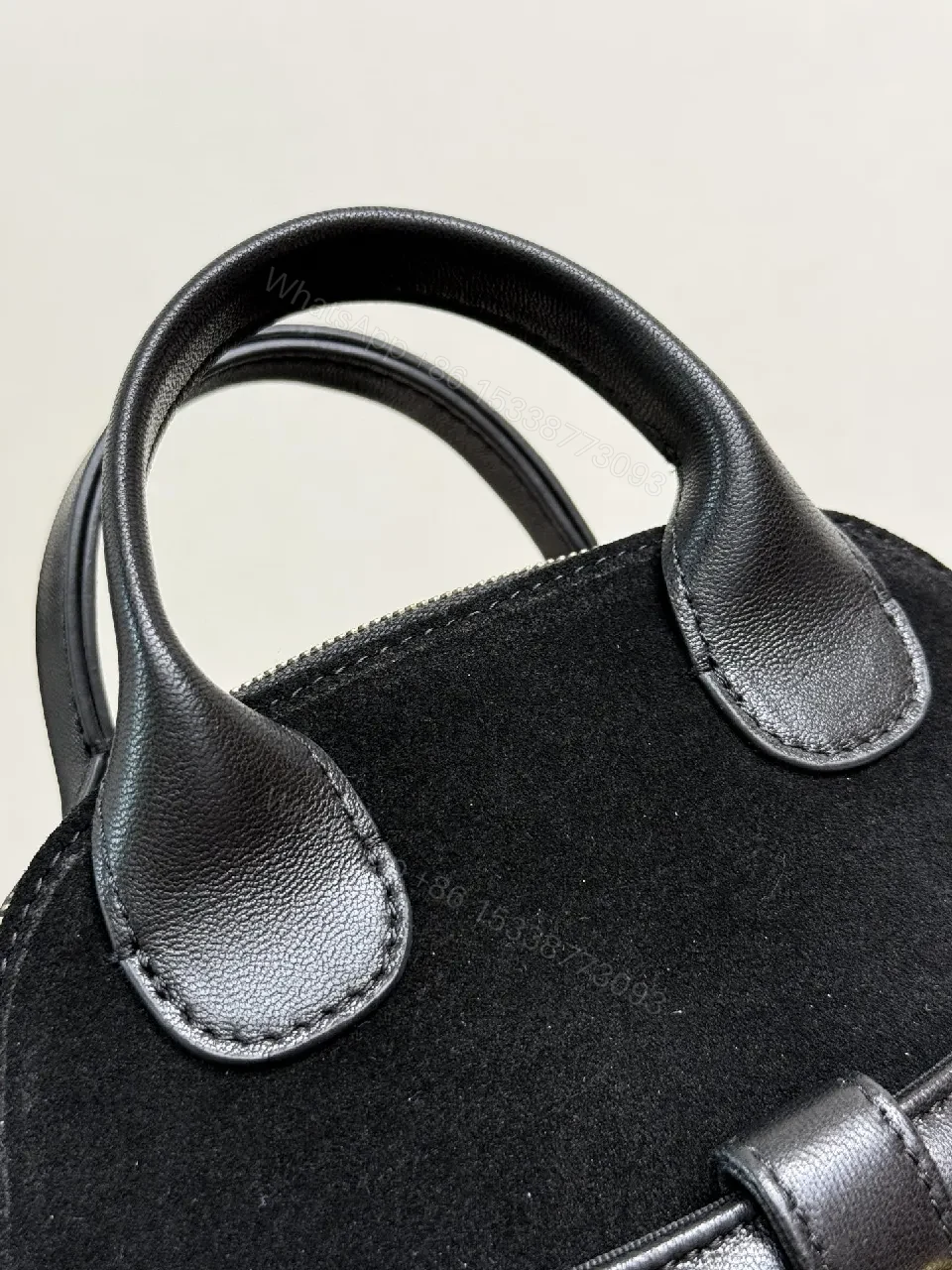 View 5 of Quilted Faux-Leather Mini Handbag with Gold Hardware