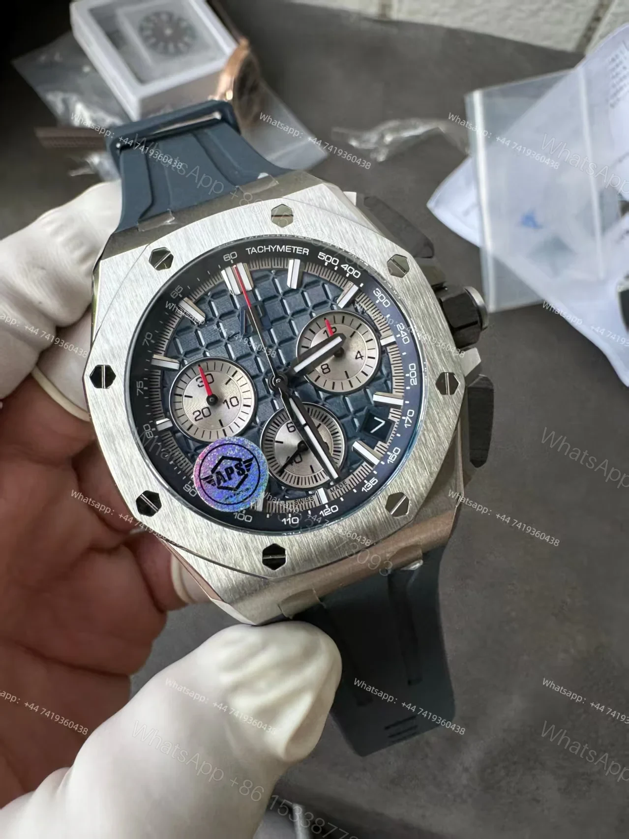 View 9 of Audemars Piguet Super Clone Royal Oak Offshore Blue Dial 26420 Chronograph 43mm