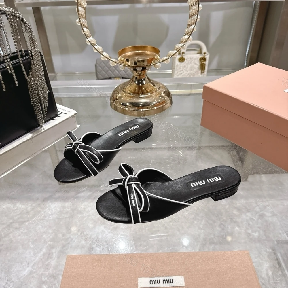 View 4 of MIUMIU MORDORÉ NAPPA SANDALS WITH BOW BLACK