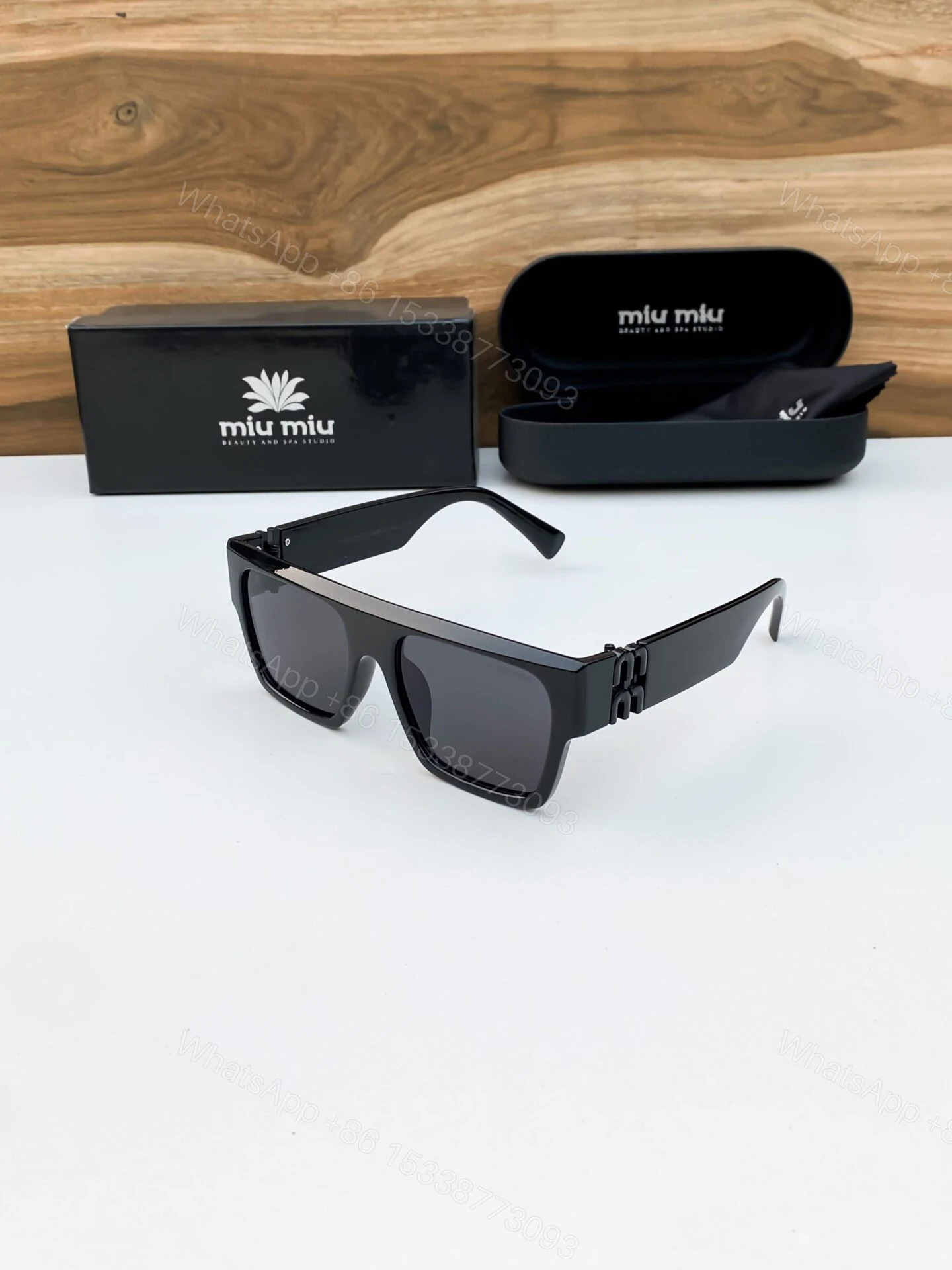 Miu Miu Square Black Sunglasses — view 1