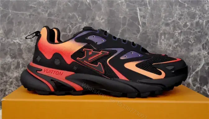 View 2 of LOUIS VUITTON RUNNER TATIC SNEAKERS IN BLACK AND ORANGE – LSVT347
