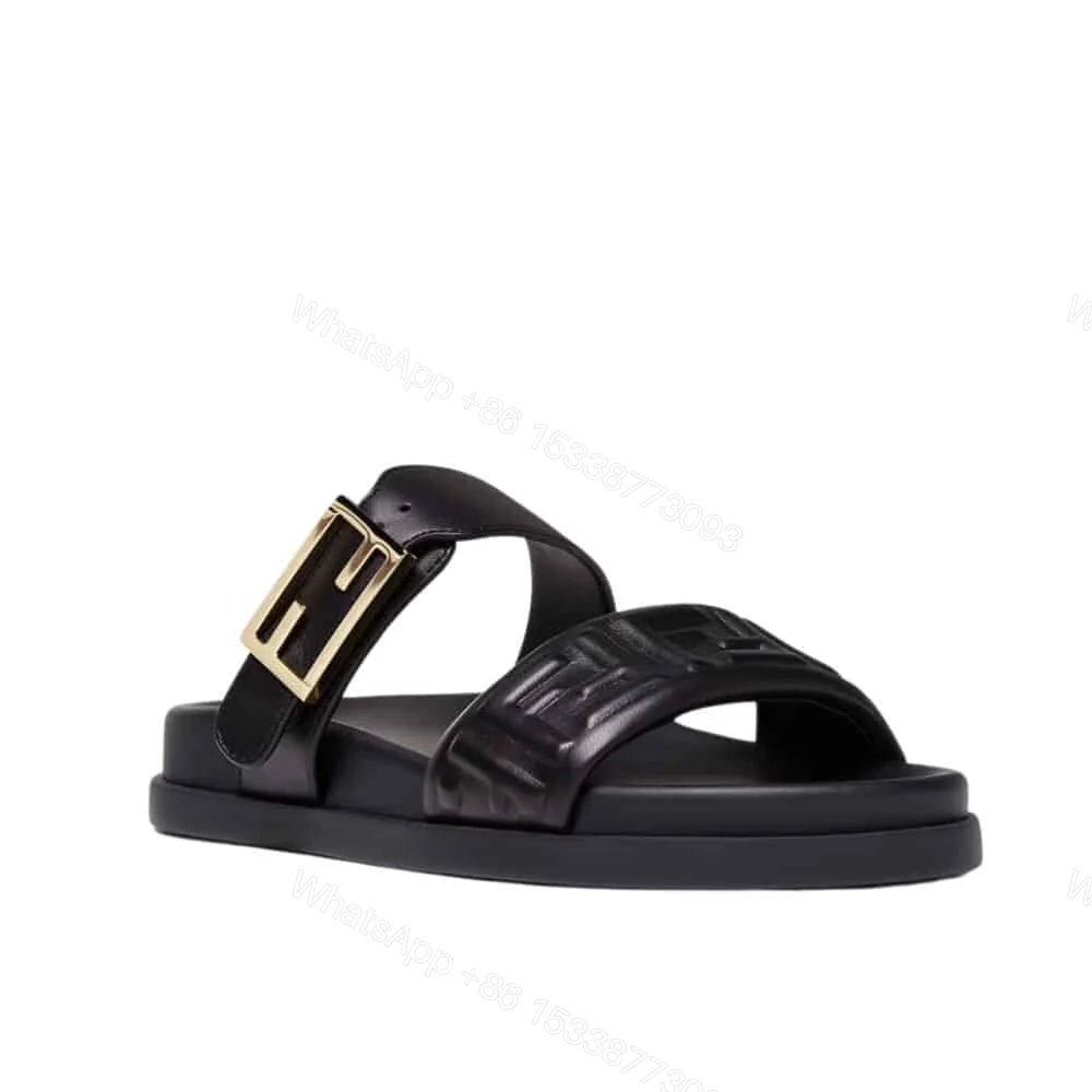 View 6 of FENDI FEEL NAPPA SLIDES BLACK