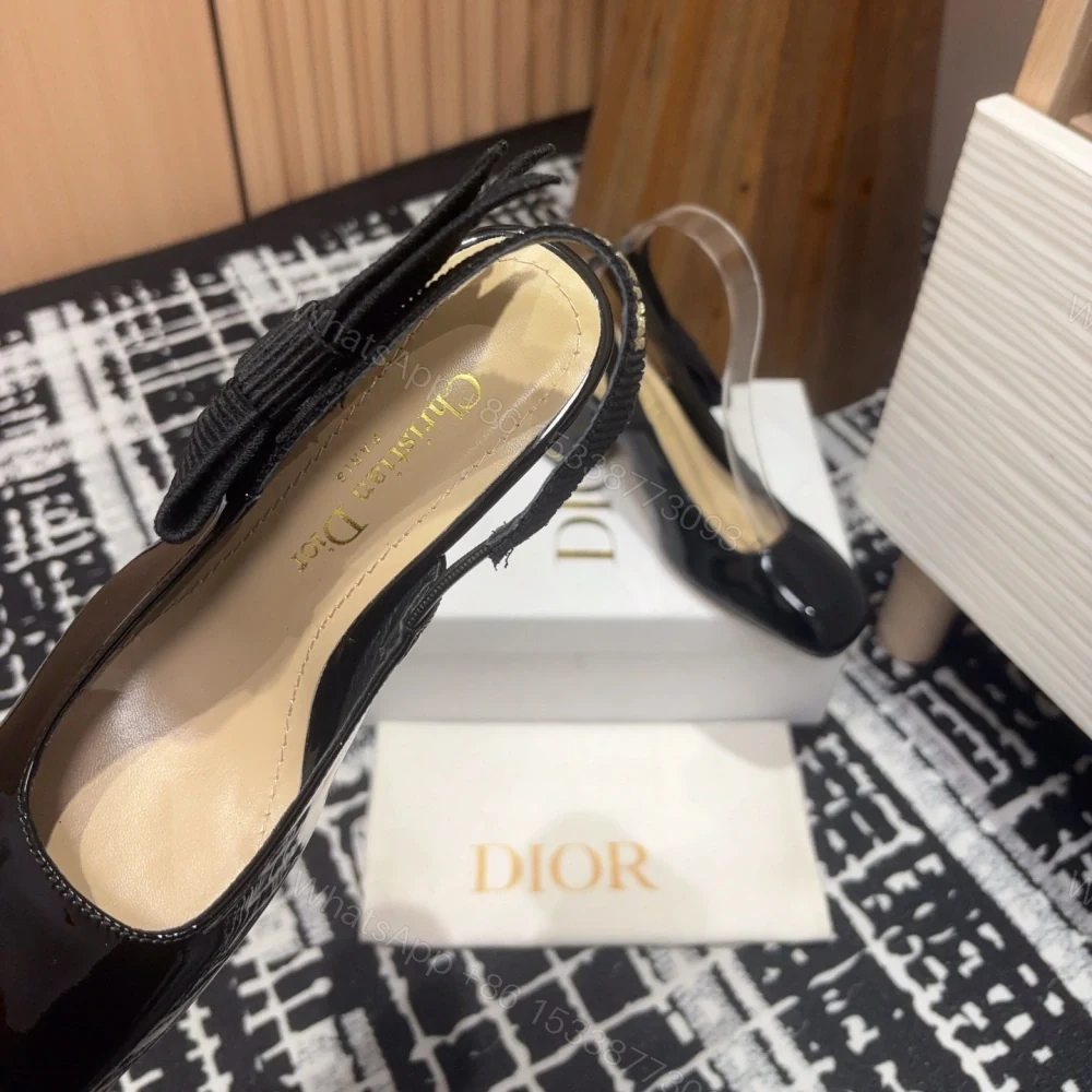 View 9 of 高仿Dior*Miss系列KDV272露跟蝴蝶結高踭鞋黑色免檢版