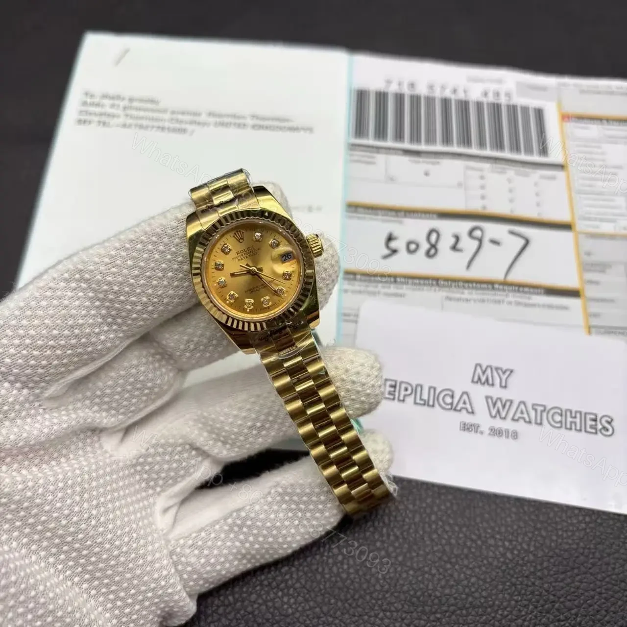 View 2 of Replica Rolex Datejust Gold Ladies 179178
