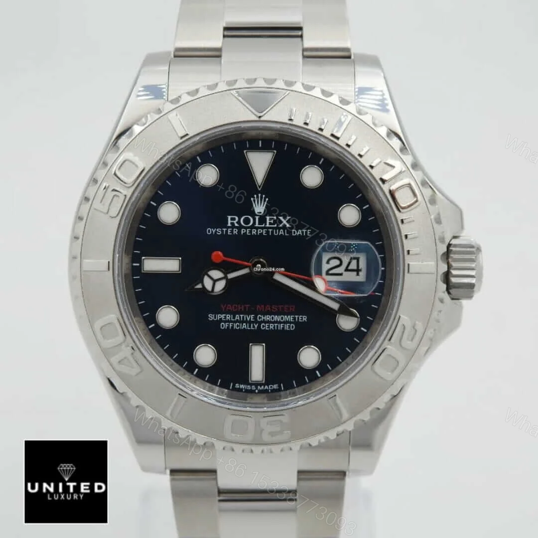 View 5 of Rolex Yacht-Master 116622 Stainless Steel Dark Rhodium Dial Replica