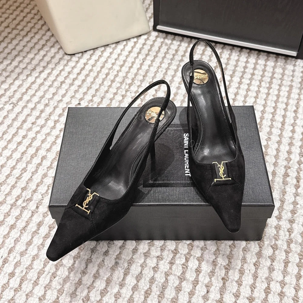 View 5 of YSL BABYLONE BRETEUIL slingback pumps in suede