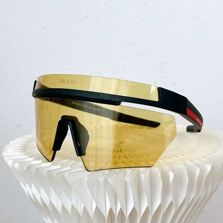 View 7 of Prada Shield Sunglasses â€“ White Frame, UV400, Luxe Edge
