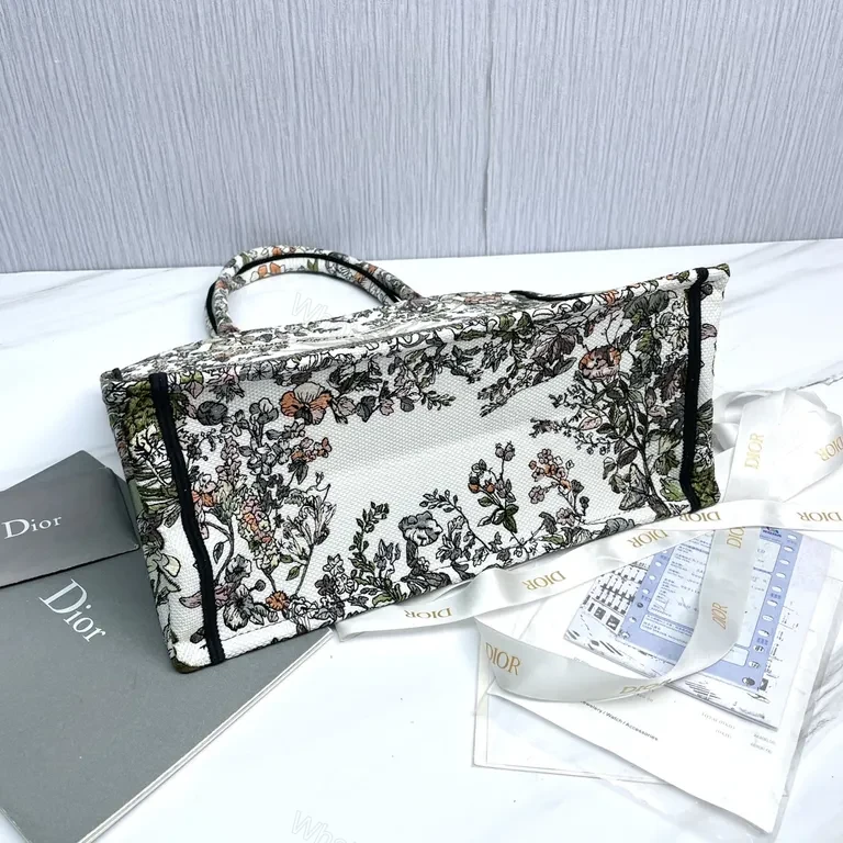 View 8 of Statement Floral Tote with Bold Dior Strips â€“ Everyday Luxury Tote