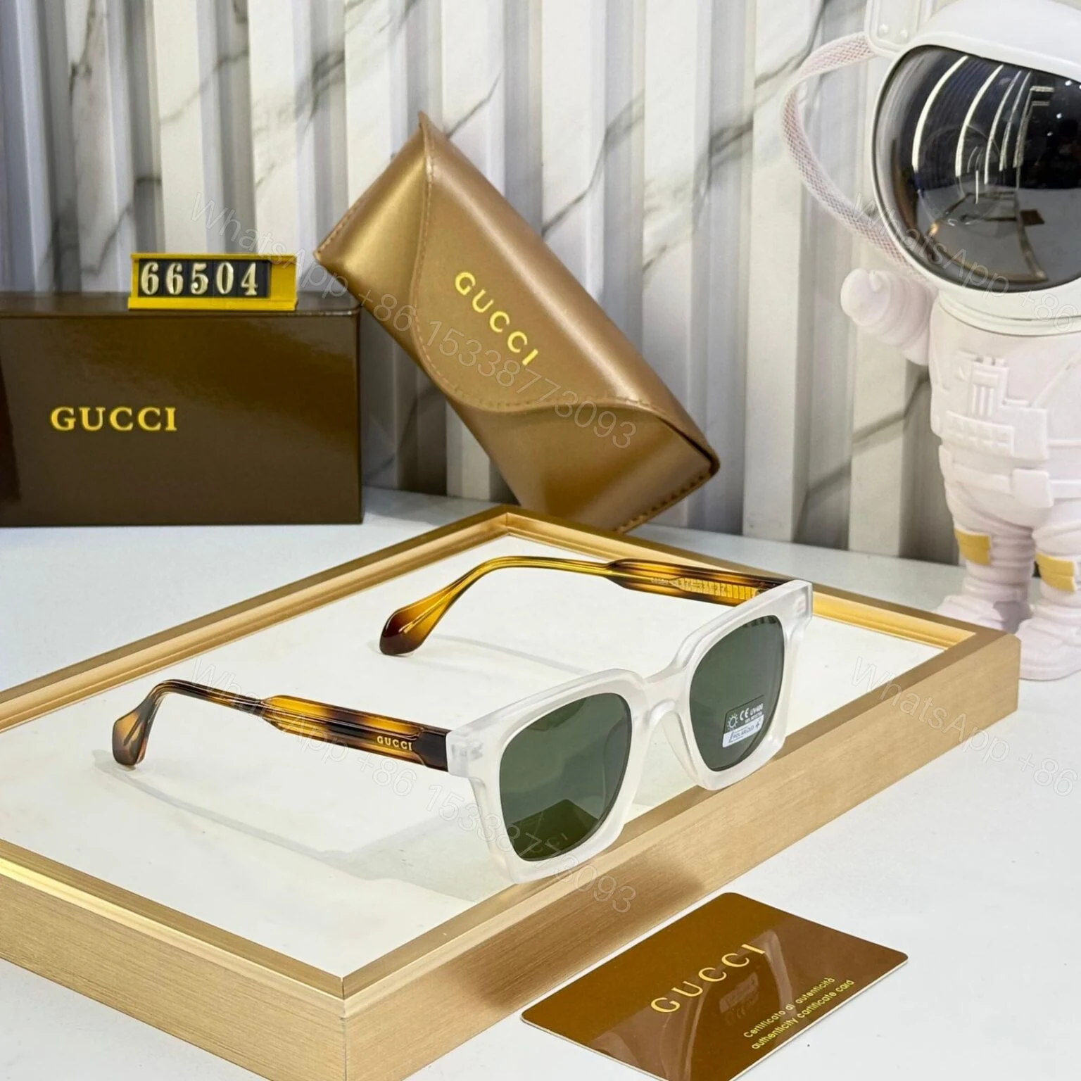 View 2 of Gucci Wayfarer Sunglasses Black UV Protection