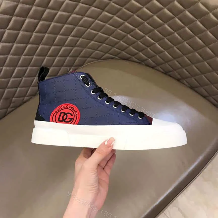 View 2 of DOLCE AND GABBANA QUILTED TWO-TONE NYLON PORTOFINO LIGHT MID-TOP SNEAKERS – DG105