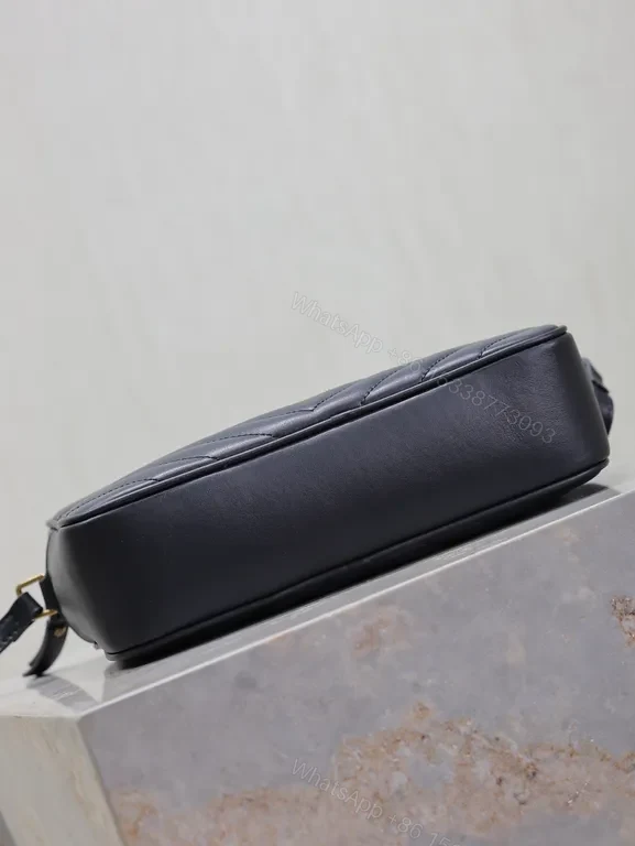 View 6 of Chic Quilted Crossbody with Gold Monogram - Luxury Bag
