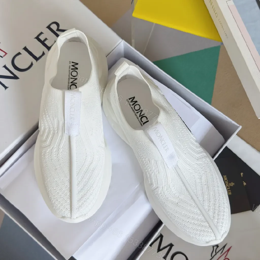 View 7 of White Knit Luxury Runner: Cushioned Comfort Sneaker