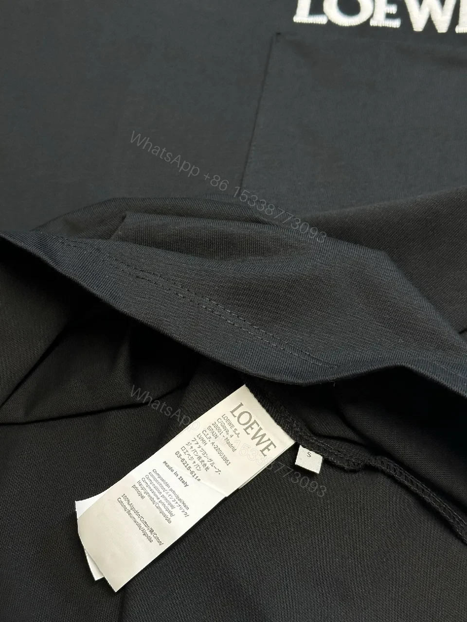 View 6 of Black Minimalist Tee with Chest Pocket - Premium Cotton, Relaxed Fit