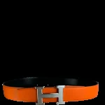 View 5 of HERMES BELT TOGO SWIFT SILOUIS VUITTONER BUCKLE ORANGE 38MM