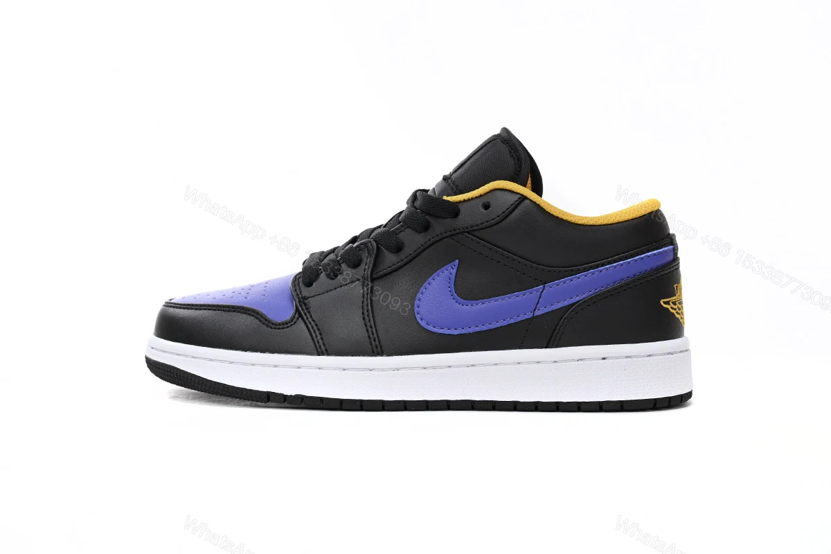 View 10 of Air Jordan aj1 Low Black Purple Yellow 553558-075