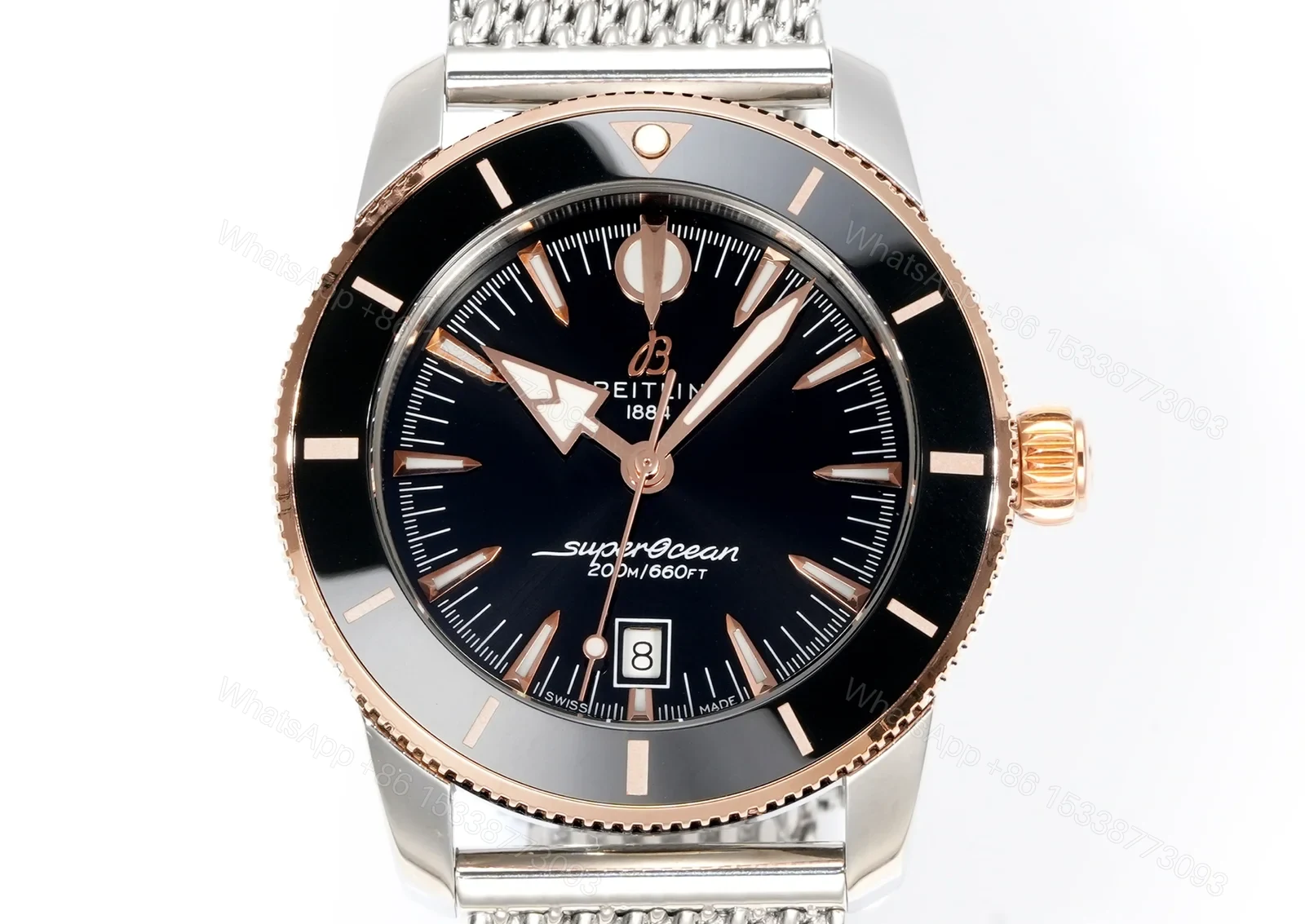 View 2 of Breitling Superocean Heritage B31 Automatic 42 Stainless Steel – Red Gold Black Milanese UB3111241B1A1