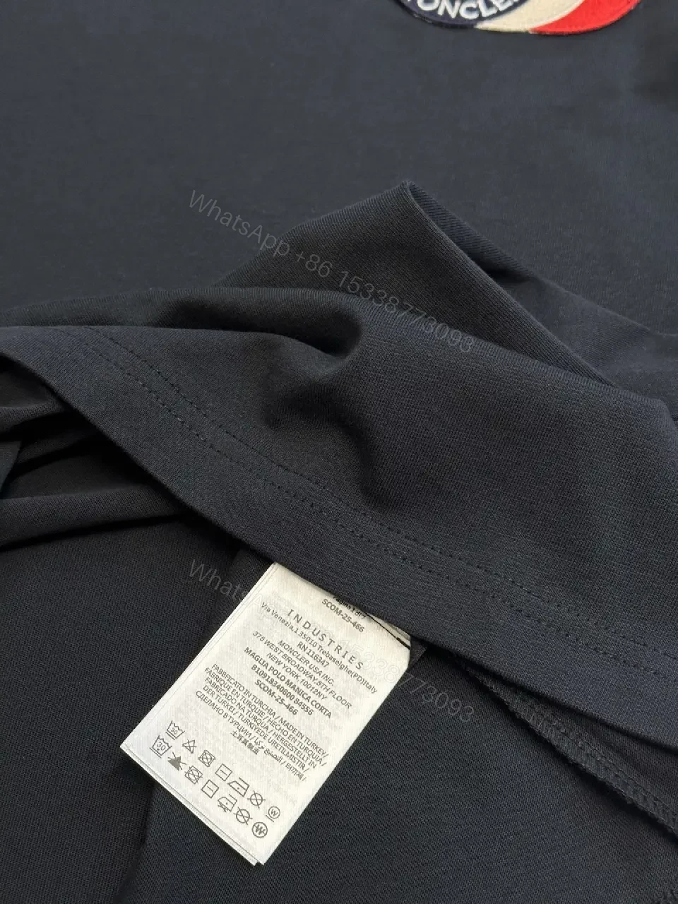View 6 of Relaxed Luxury Patch Tee - Cotton Blend, Subtle Branding, Casual/Smart-casual