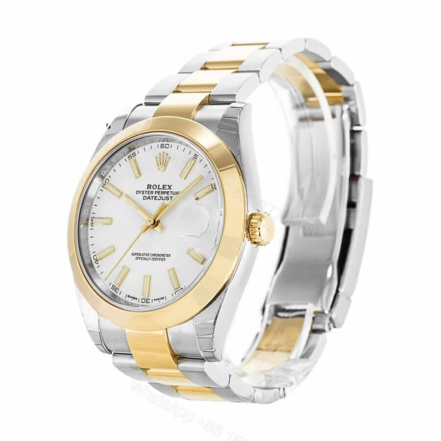 View 2 of Rolex Datejust 41 126303 Super Clone : Two-Tone Gold Fluted Bezel Slate Dial 41mm