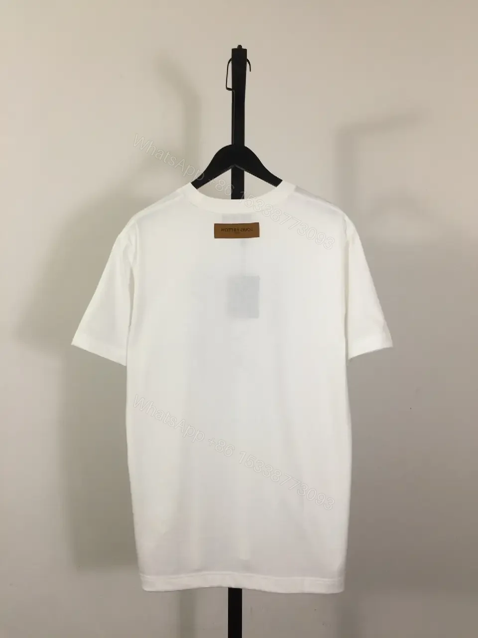 View 8 of White Cotton LV-Inspired Graphic Tee - Bold Modern Streetwear