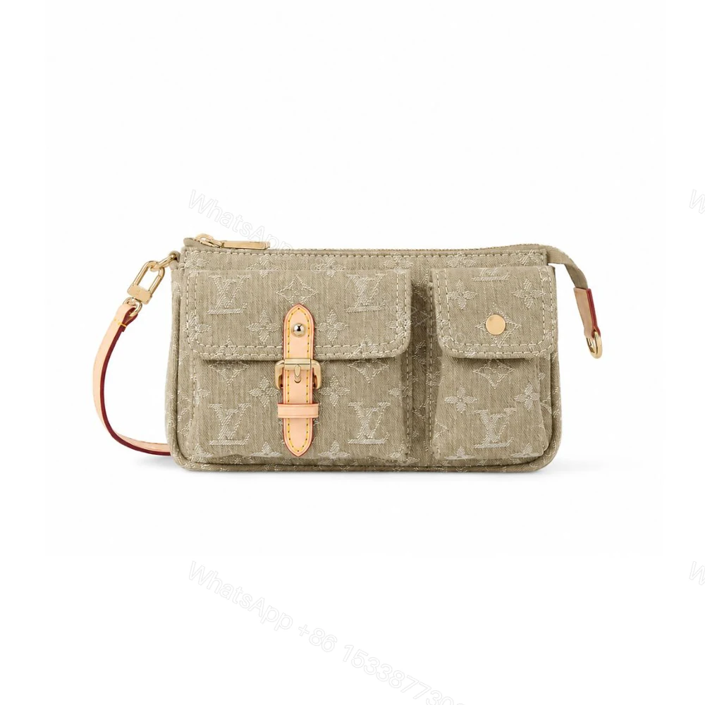 Louis Vuitton Pochette Accessoire Cargo Khaki Denim 23cm — view 1