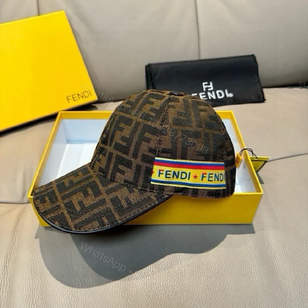 Monogram Logo Cap with Rainbow Stripe, Lux Canvas, Curved Brim — view 1
