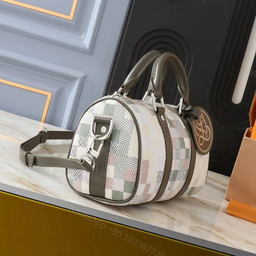 View 3 of Louis Vuitton Keepall 25 Snakoflage Damier Green 25Cm